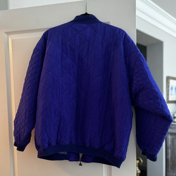 Vintage 1988 Silk Purple Bomber Jacket from Italy (Large) - Picture 10 of 15